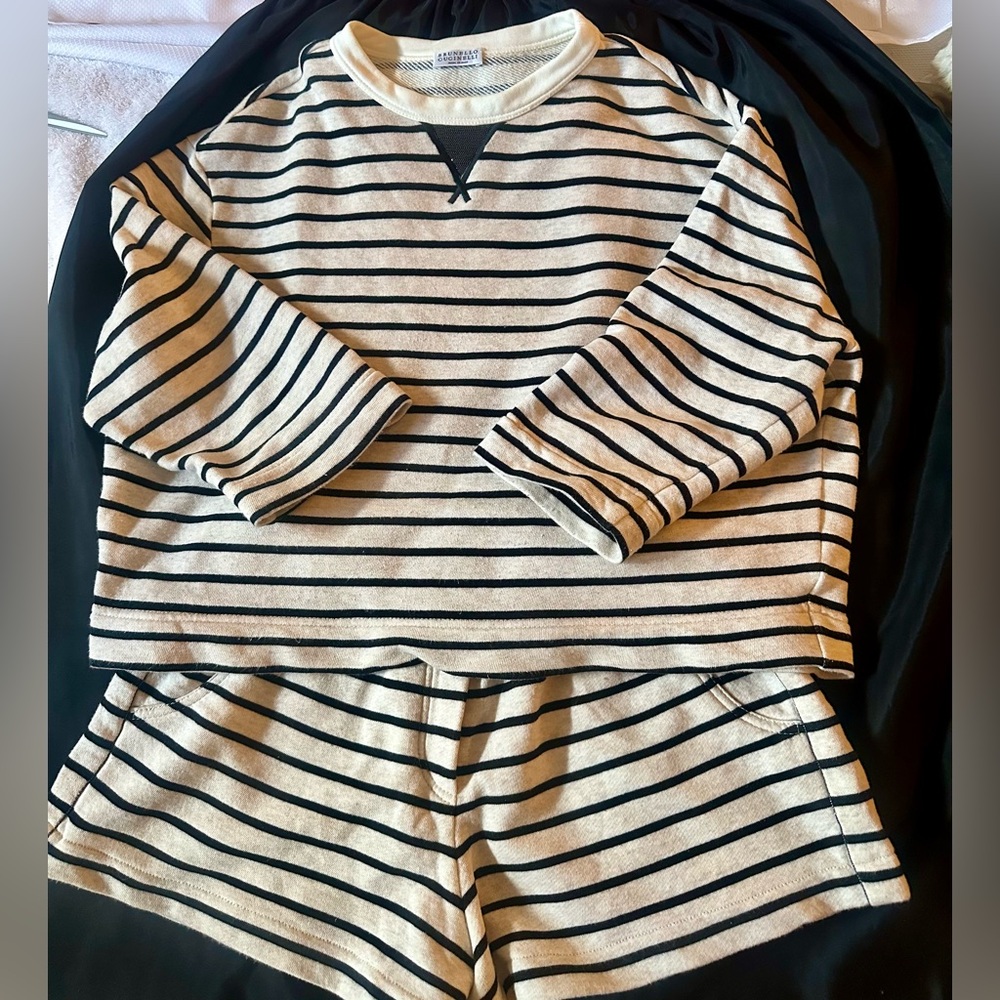 Brunello Cucinelli Cotton Monili-Beaded Sweatshirt and Shorts Set Size Small/0 - Picture 14 of 14
